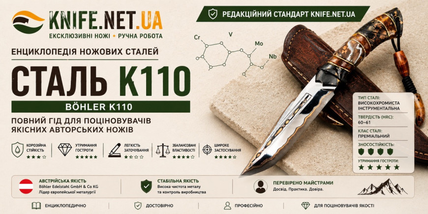 Сталь K110 (Böhler K110): повний гід, характеристики, термообробка та застосування